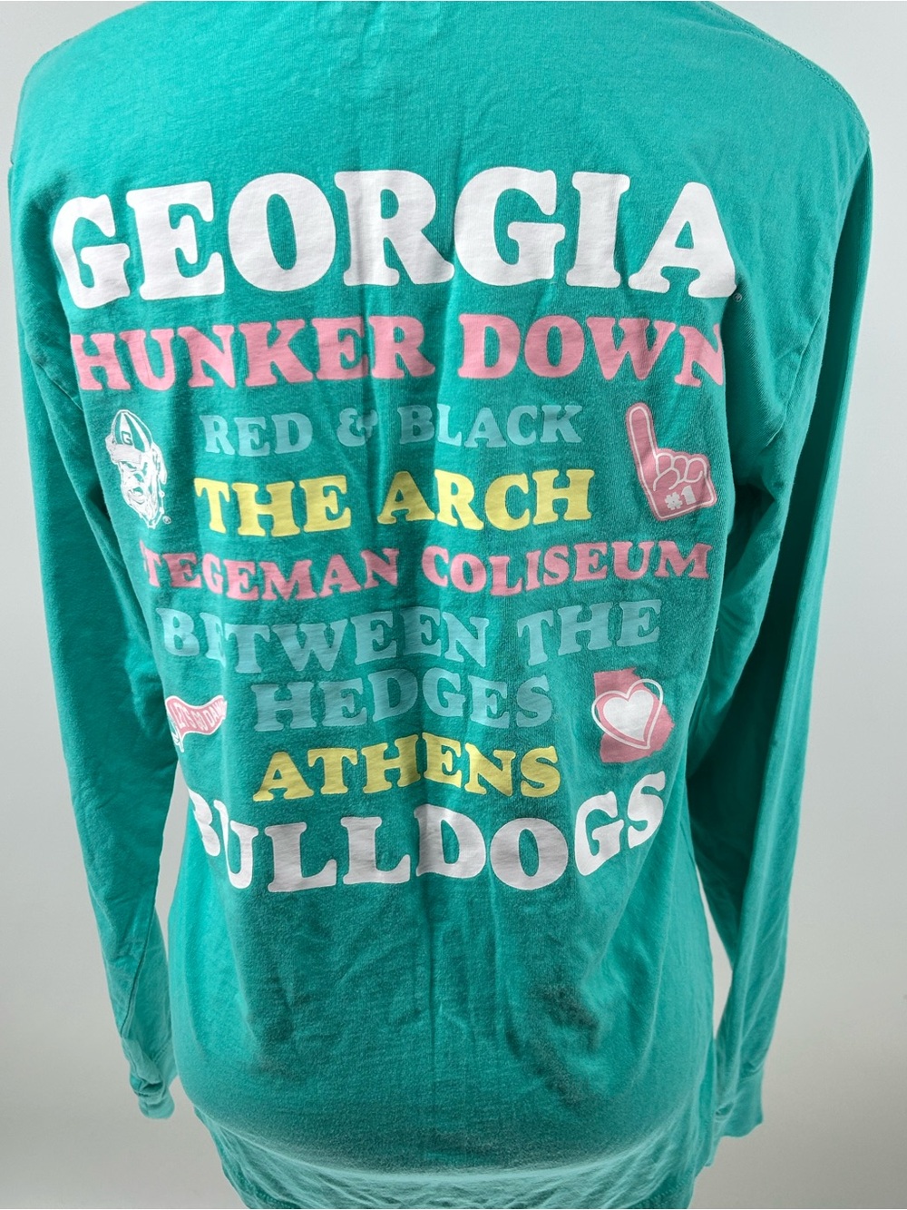 Georgia Bulldogs Champion Teal Green Long Sleeve Shirt Women’s Small
